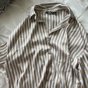 Zara Silky Button Up Shirt